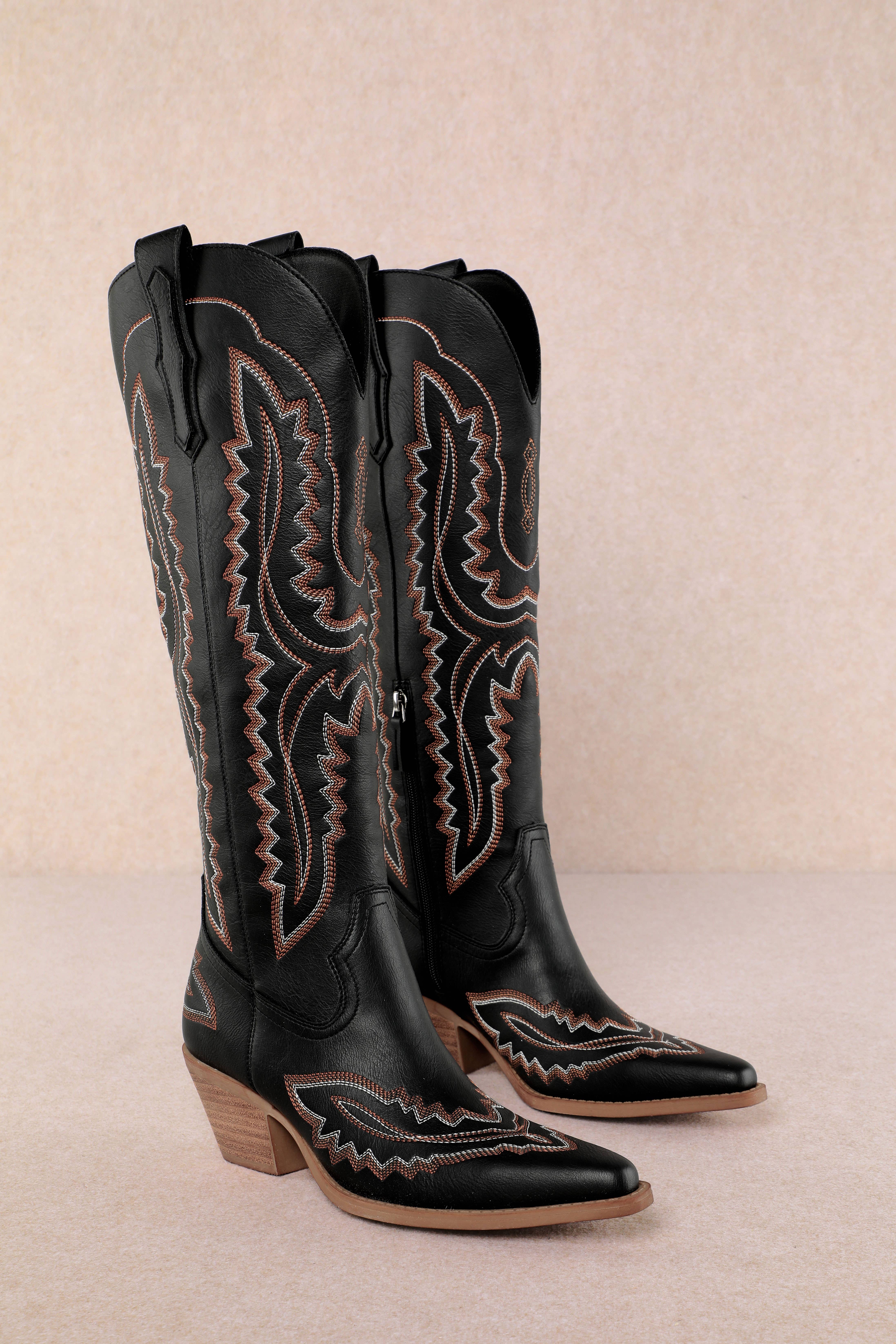 CCOCCI - Wholesale Cowboy Boots - Women's - TESS-M WESTERN EBROIDERED POINTED-TOE TALL BOOTS20
