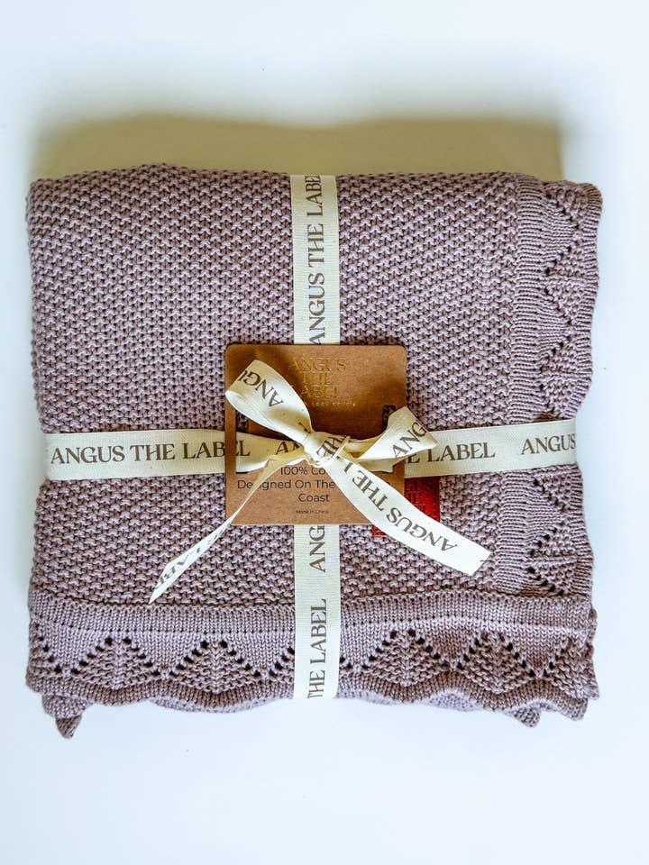 Angus The Label - Wholesale Bedding Blanket - Kids & Baby - Knit Baby Blanket- Mauve
