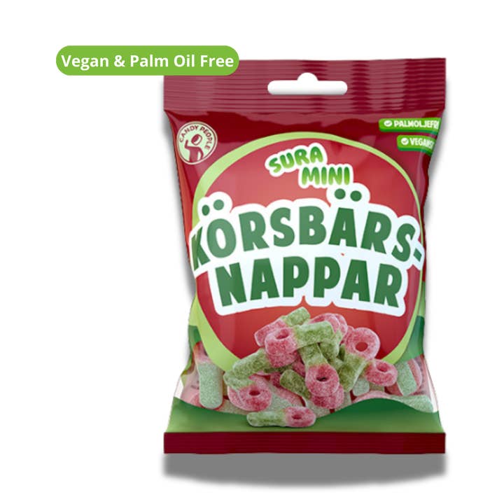 Sura Mini Körsbär nappar - Sacos de Doces Suecos (cópia) por atacado de Swedelicious - Swedish Candy