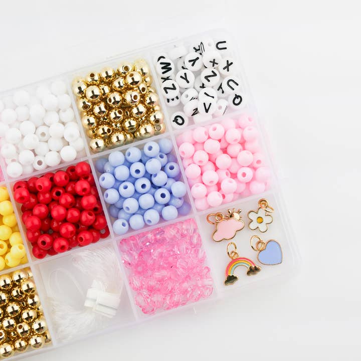 Color My World Rainbow DIY Stretchy Bracelet Craft Kit for wholesale by Stacked Sweetly