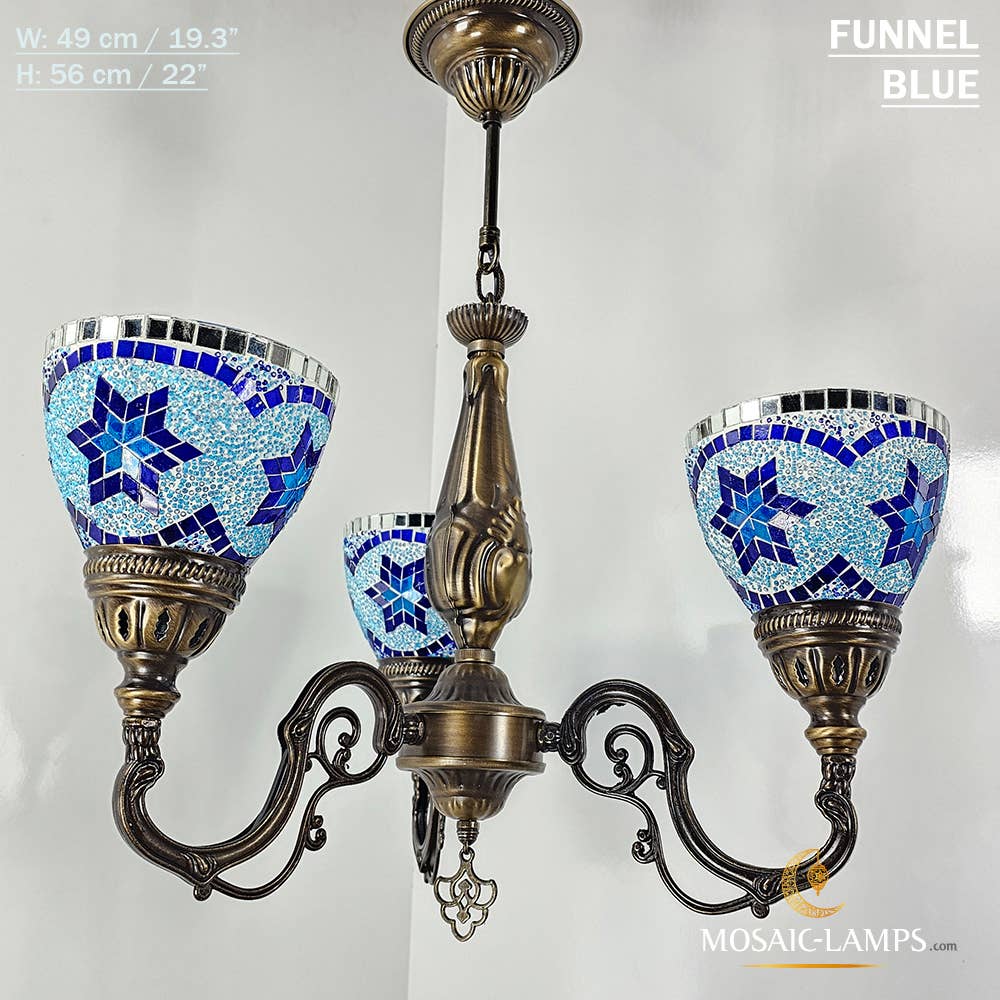 Mosaic Lamps – Candeeiro/lâmpada suspensa por atacado – Mosaico 3 Globo Feito à Mão Turco Marroquino Árabe Oriental Boh23