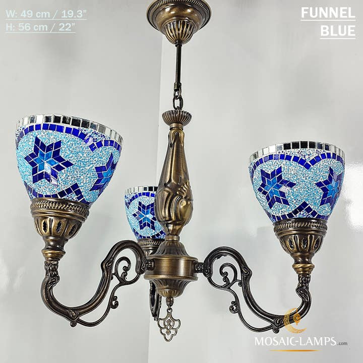 Mosaic Lamps – Candeeiro/lâmpada suspensa por atacado – Mosaico 3 Globo Feito à Mão Turco Marroquino Árabe Oriental Boh23