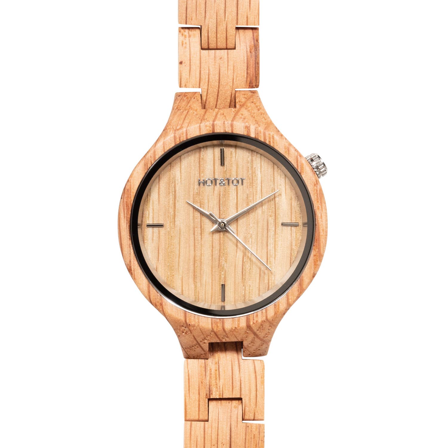 HOT&TOT - Wholesale Polshorloge - Dames - OAKLYN | Houten horloge voor dames | Eik | Duurzaam | Zilver6