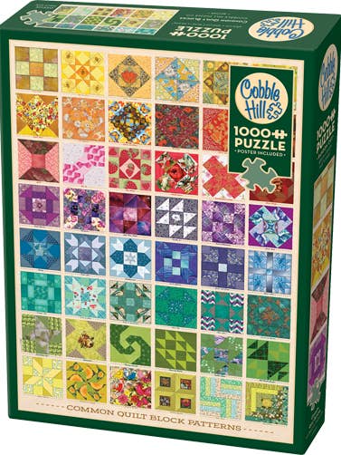 Common Quilt Blocks 1000 Piece Jigsaw Puzzle + Poster for wholesale by Cheatwell Games