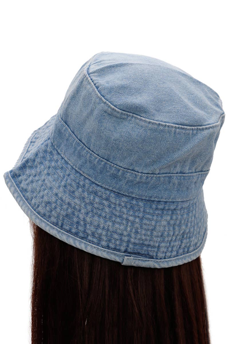 COME MOSTRATO Cappello da pescatore in cotone denim twill lavato in vendita all'ingrosso su Faire8