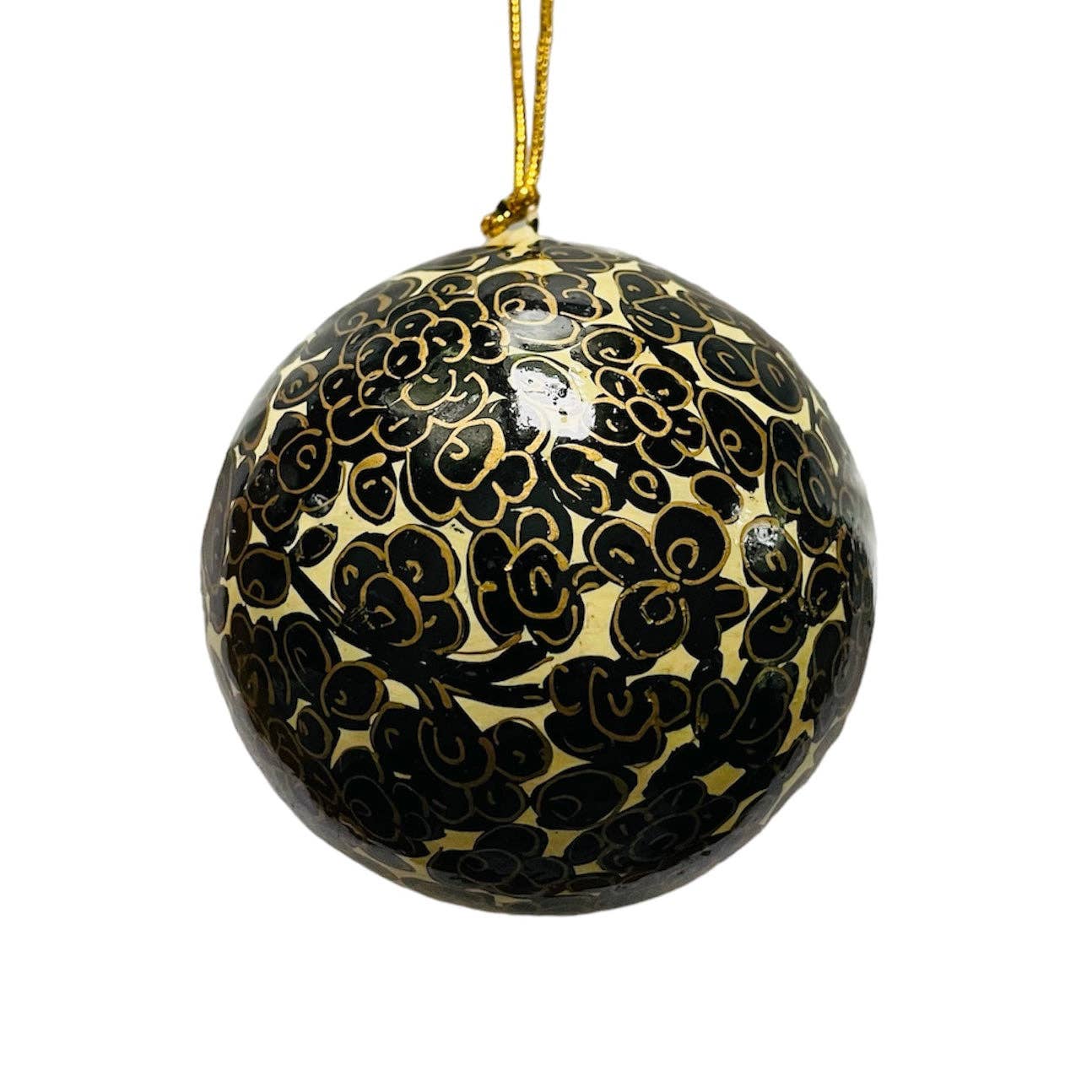 Beautifully Made Fair Trade - Wholesale Ornament - India | Paper Mache | Black | Ornament1