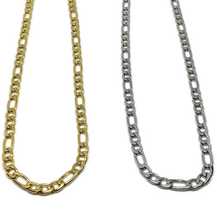 Gifts From The Crypt - Wholesale Link & Chain Necklace - Italian Figaro Chain Necklace | Unisex Cuban Curb Link Chain3
