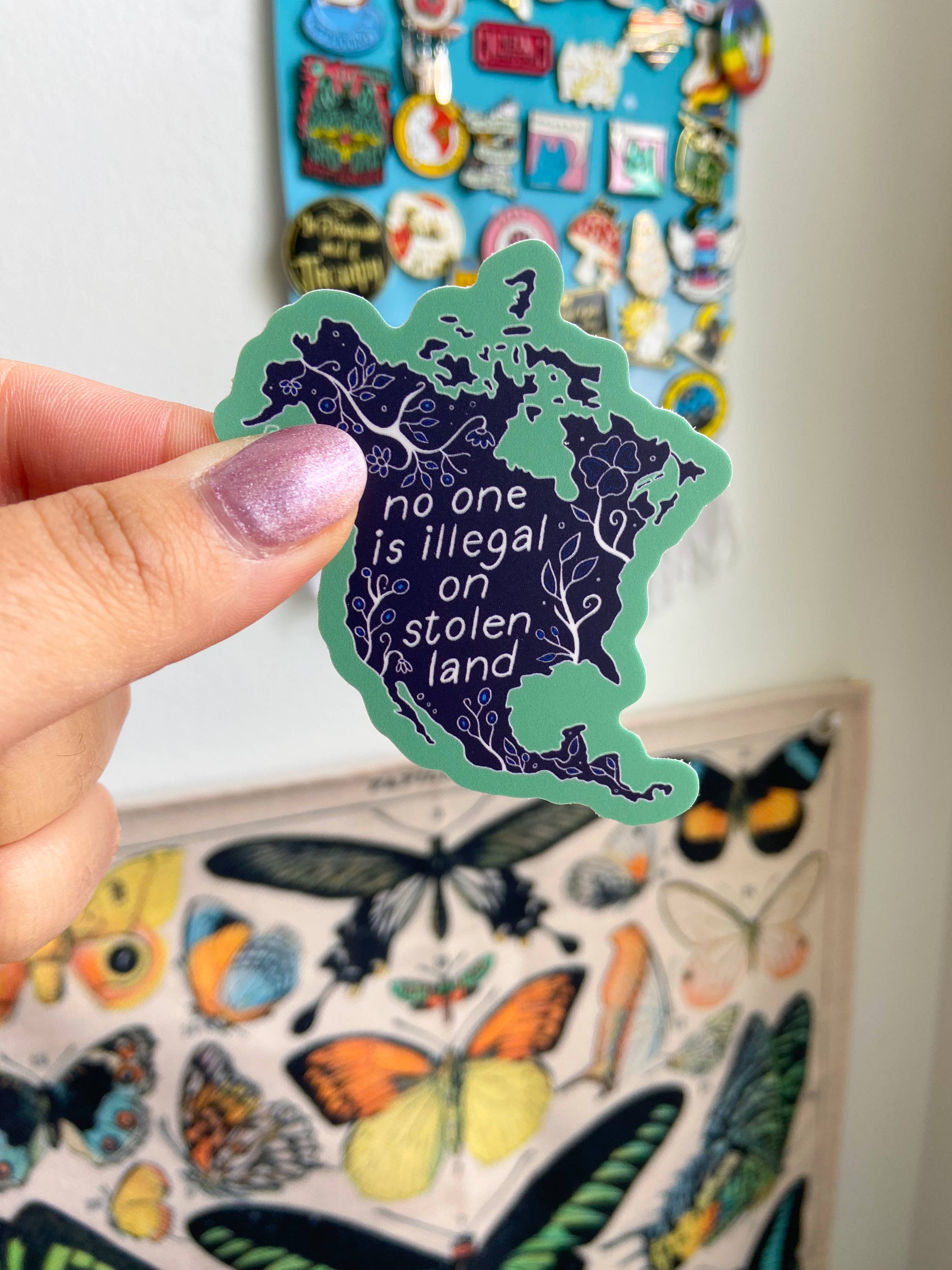 Wild Rabbit Beads - Wholesale Sticker - Vinyl Sticker (No one is Illegal on Stolen Land)1