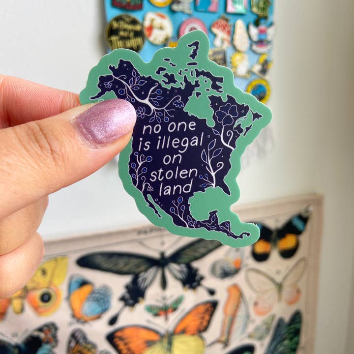 Wild Rabbit Beads - Wholesale Sticker - Vinyl Sticker (No one is Illegal on Stolen Land)1