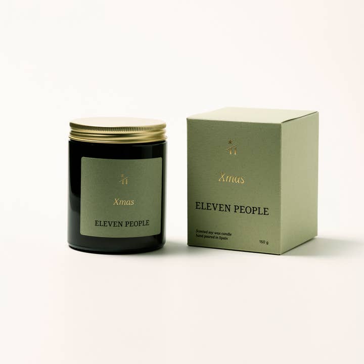 ELEVEN PEOPLE - Wholesale Jar/Filled Candle - Xmas Christmas Candle Cedar, oak moss, rose and apple