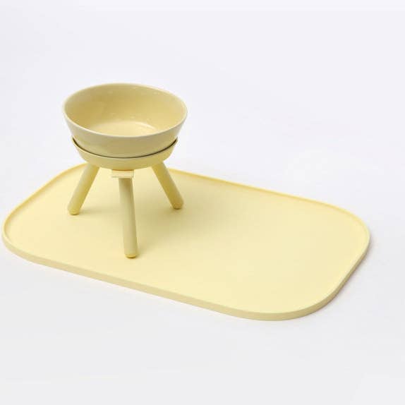 Pets So Good - Wholesale Pet Bowl - Cat/Dog - OREO ELEVATED PET FEEDER TABLE . LEMON YELLOW . TALL2