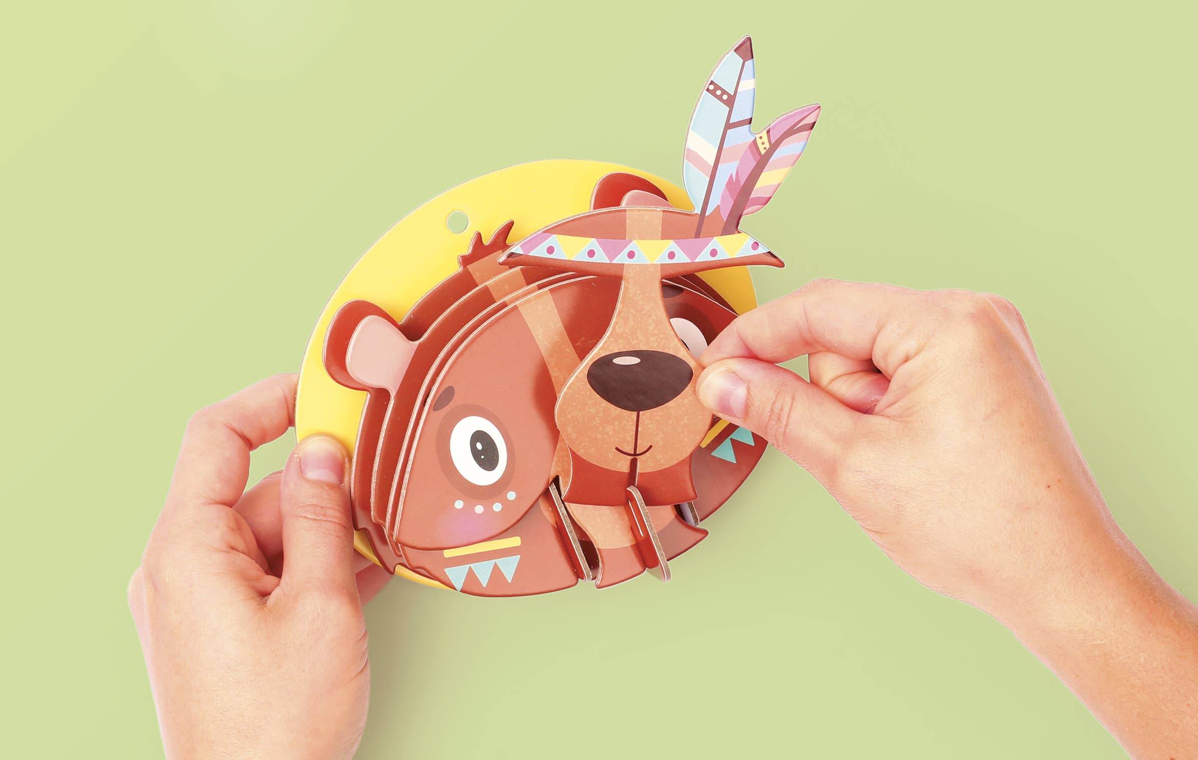 Graine Créative - Venta al por mayor Kit de manualidades - Niños - MAQUETA COLGANTE OSO 3D CARTÓN5