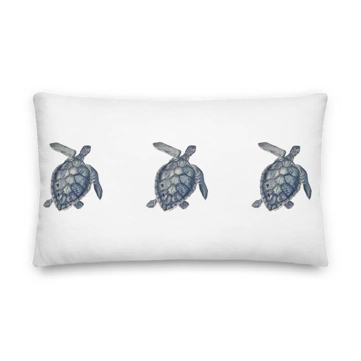 Cojín decorativo - Tortuga marina triple en lino algodón lumbar para venta al por mayor de Goose and Willow