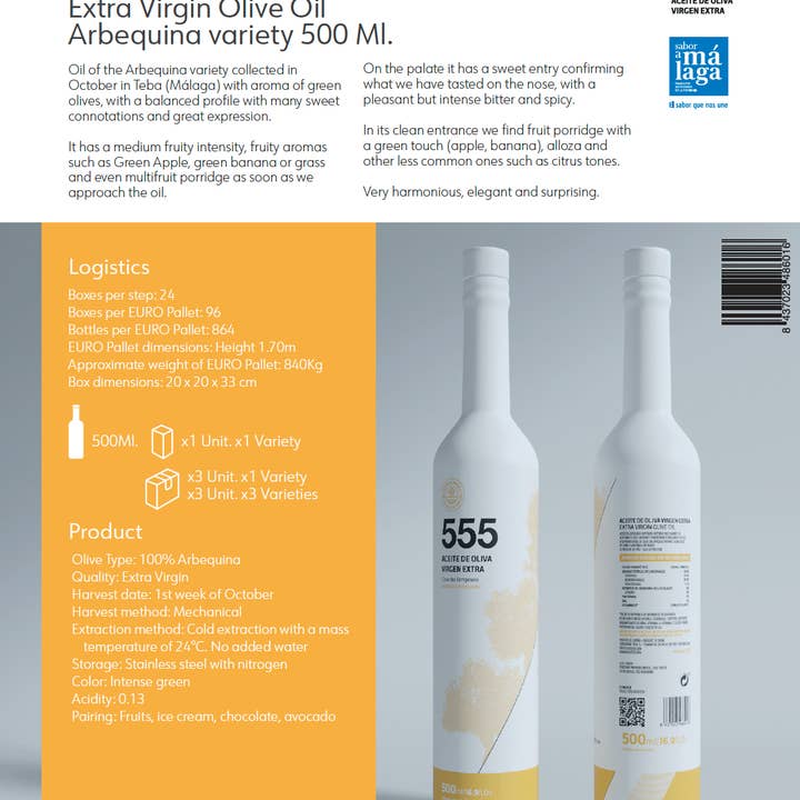 Almazara Terraverne - Wholesale Olive Oil - EVOO 555 Arbequina2