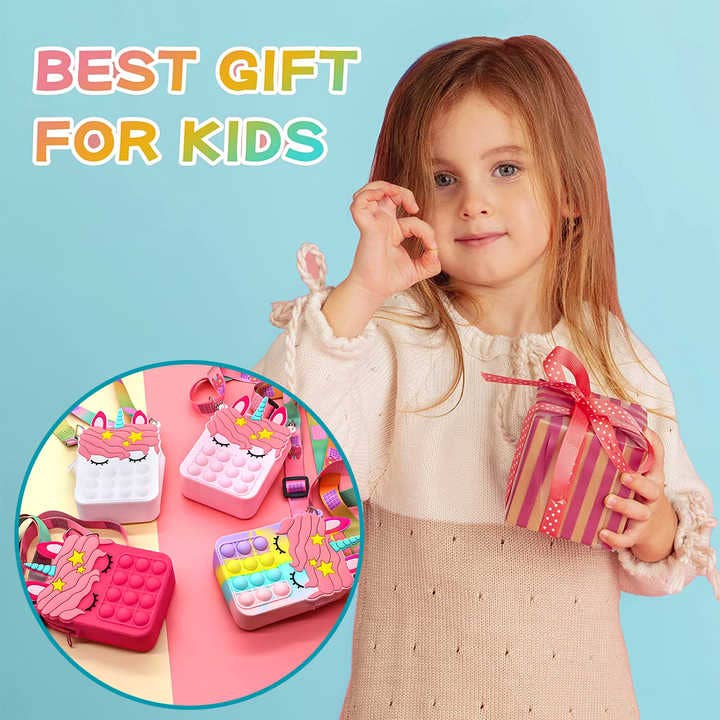 VIGOR - Wholesale Crossbodytas - kinderen - Stress Release Pop Coin Purse Unicorn Pop Purse voor meisjes Be1