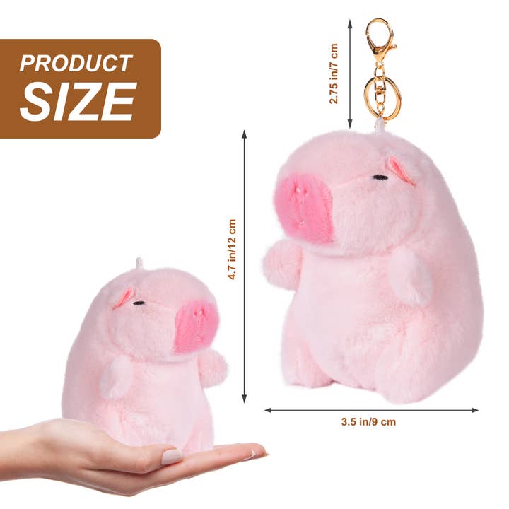 CapyFun - Wholesale Keychain - Women's - Cute Capybara Pink Plush Keychain