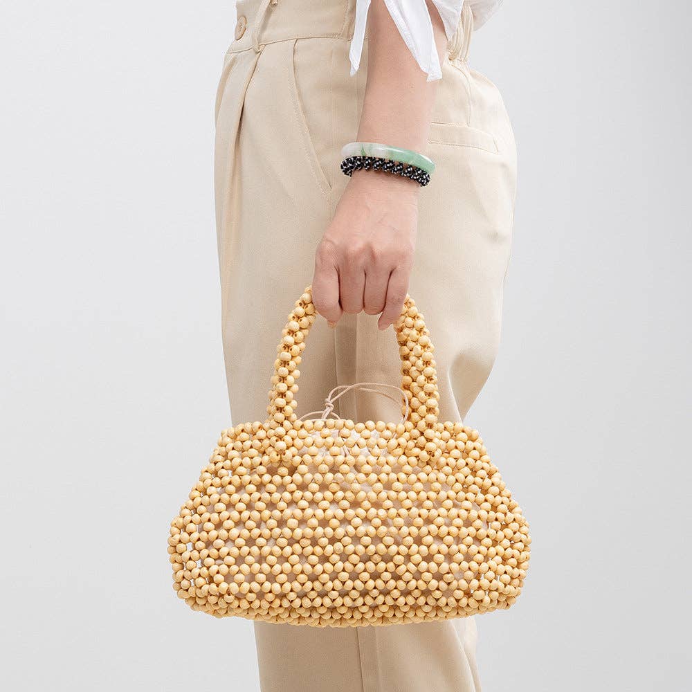 Dipped Shop - Wholesale Top Handle Bag - Women's - Handmade Wooden Bead Handbags DPFB06093