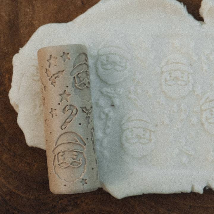 Kinfolk Pantry - Wholesale DIY Craft Kit - Kids - Santa Christmas Roller - Pattern Playdough Roller3