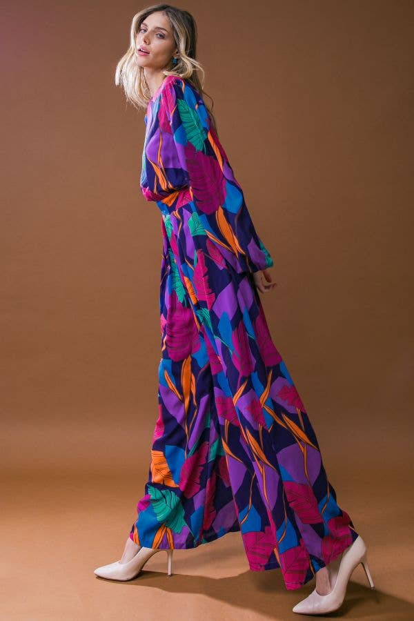 BLEU MARINE Une combinaison tissée imprimée - IP8133 en vente sur Faire1