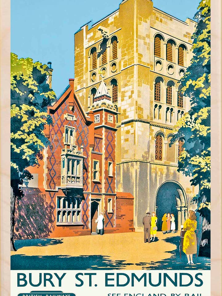 Bury St Edmunds, Suffolk - Milieuvriendelijke kaarten & magneten voor wholesale door THE WOODEN POSTCARD COMPANY