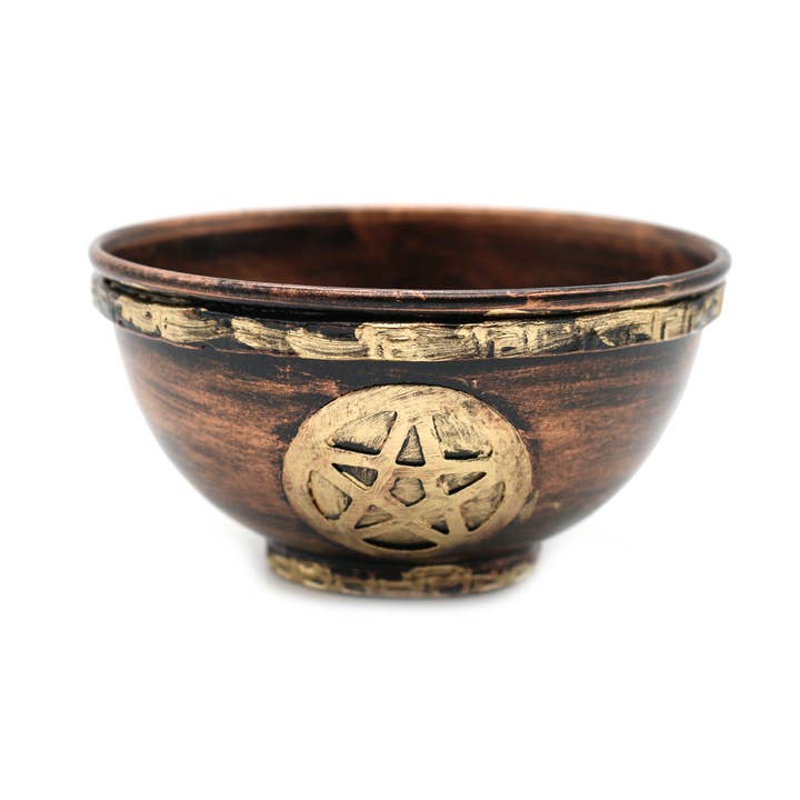 Copper Smudge Bowl (4 in.) - Pentacle for wholesale by Designs by Deekay Inc.