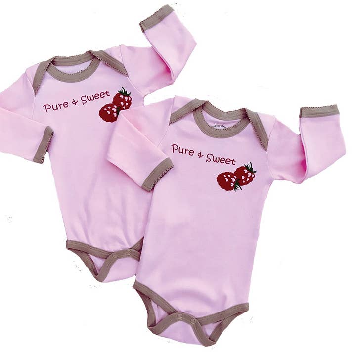 Long Sleeve Organic Cotton Bodysuit/Onesie Pure N Sweet for wholesale by Healthy Body Head To Toe