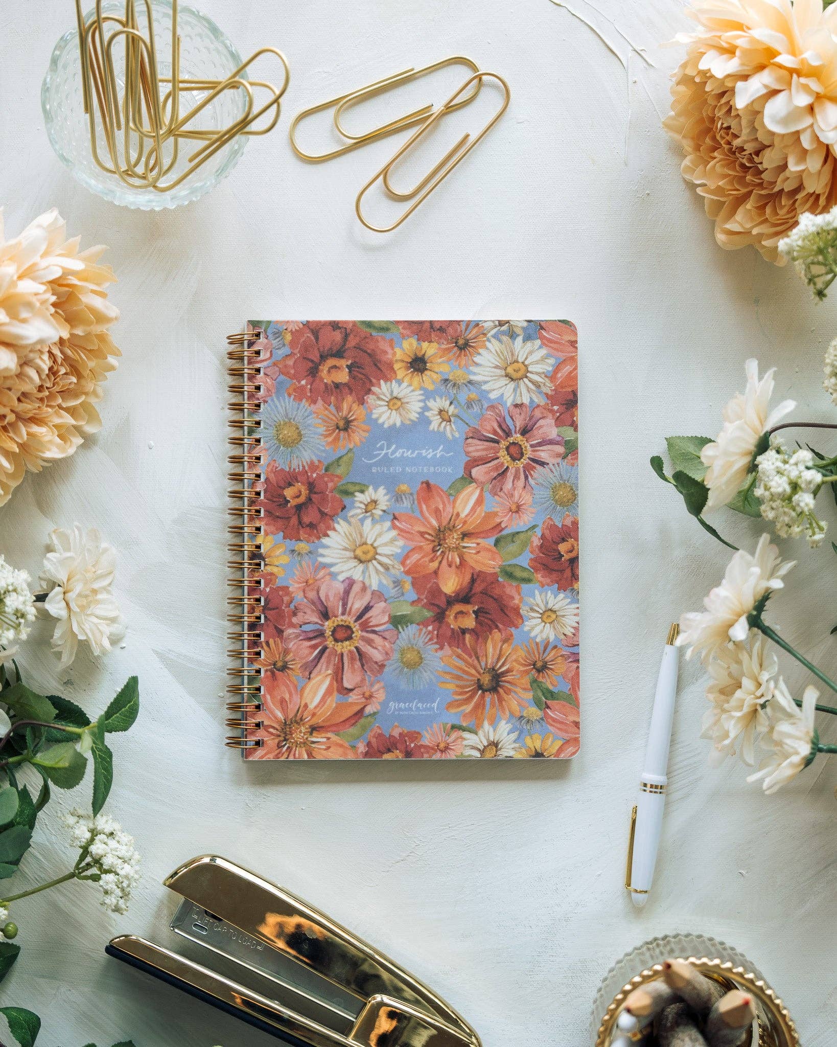 GraceLaced by Ruth Chou Simons - Wholesale Notebook - Ruled Flourish Spiral Notebook1