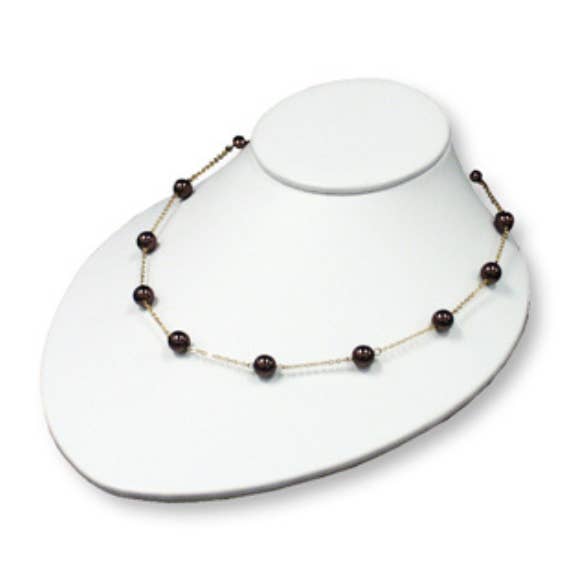 Padded Neck Bust Necklace Low Profile Display 3"H White for wholesale by Zakka