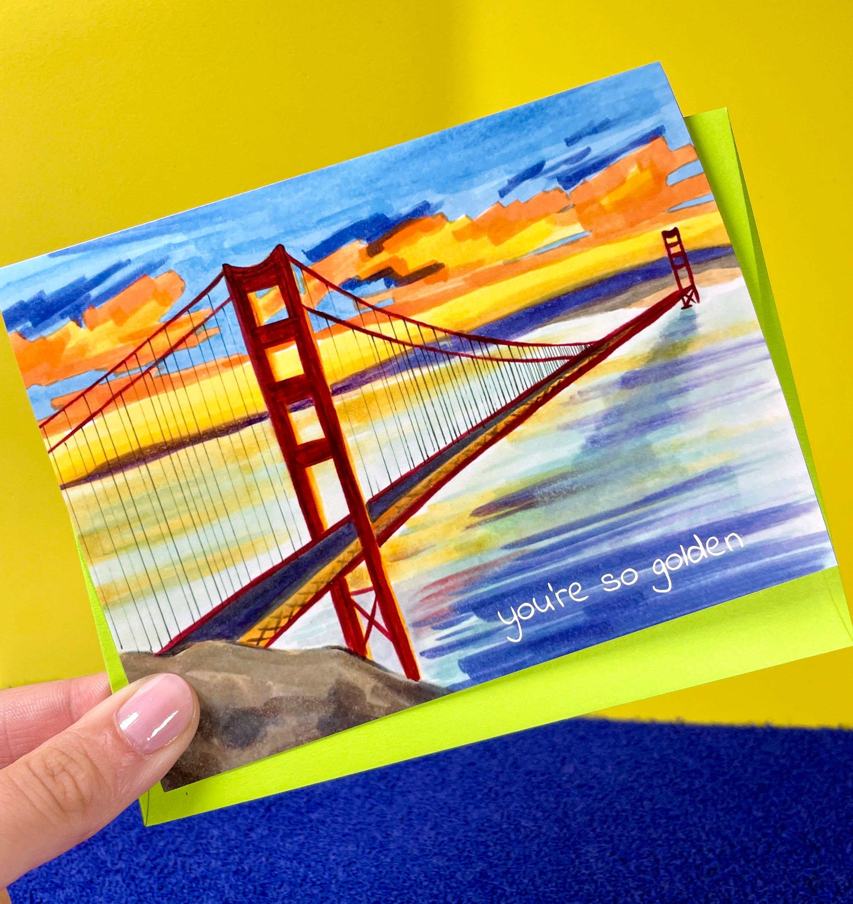 quirky burp illustrations - Wholesale Love Card - You're So Golden Greeting Card2