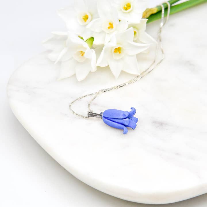 Porcelain Bluebell necklace/ Bluebell Necklace/ Bluebell for wholesale by Hop Skip & Flutter