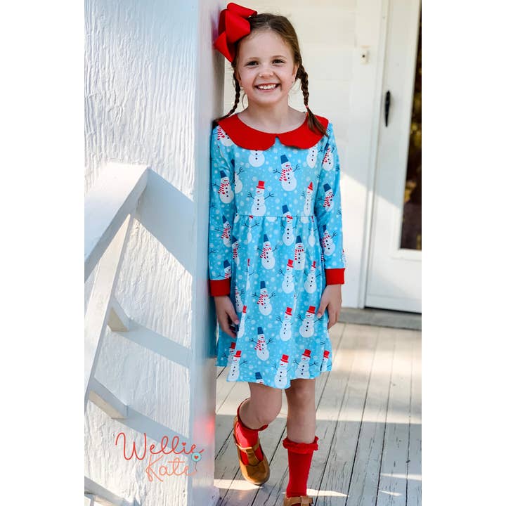 Happy Snowmen Dress by Wellie Kate for wholesale by Wellington Design Co.