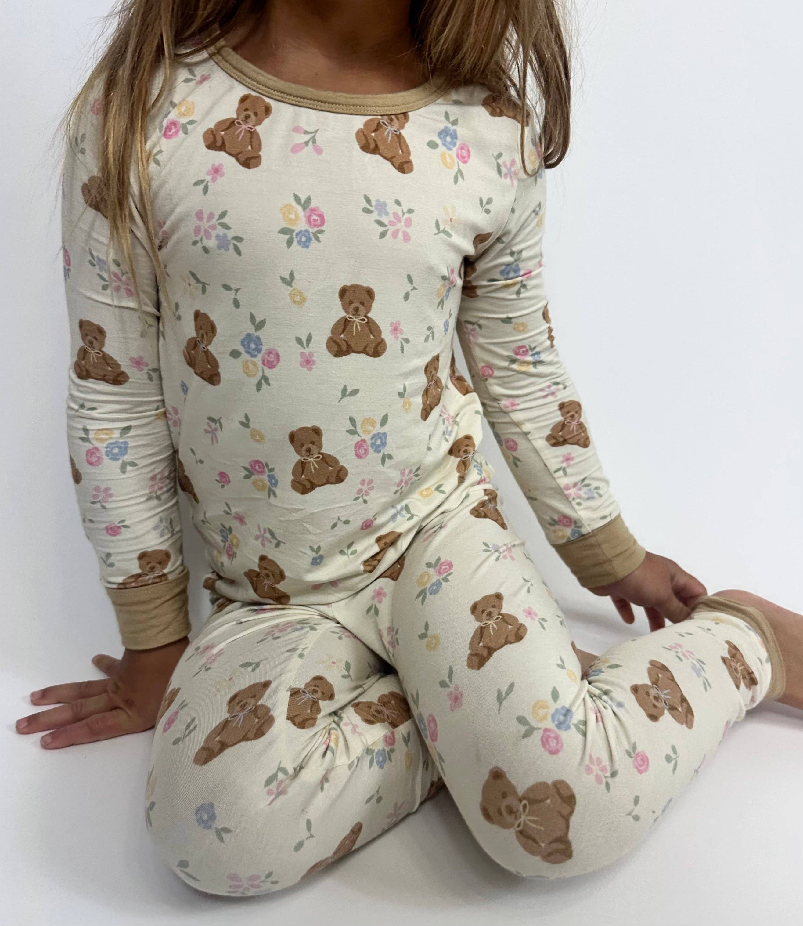 Mini Moon - Vente Grenouillère – bébé - Teddy en Fleurs - Ensemble Deux Pièces5