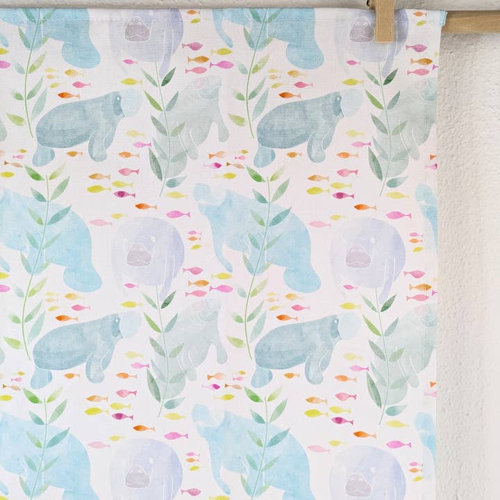 Tea Towel - Manatees for wholesale by Natalie V. Mason