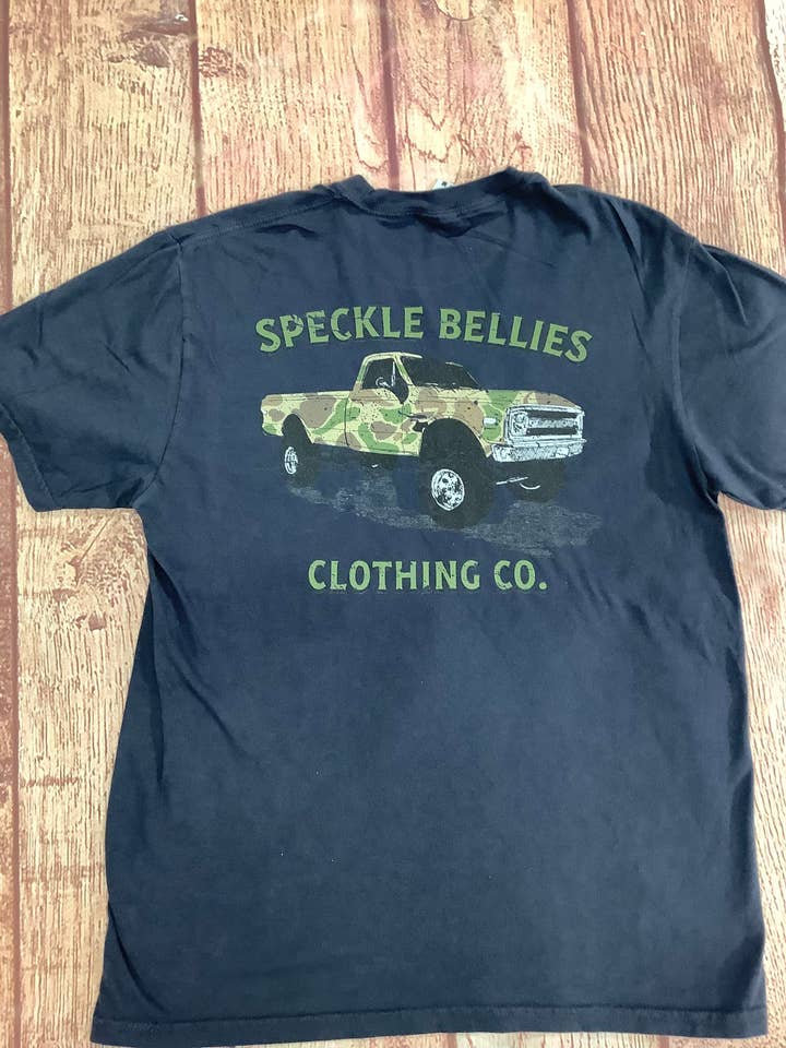 Speckle Bellies Clothing Company - Wholesale Screen Printed T-Shirt - Unisex - Camo Truck