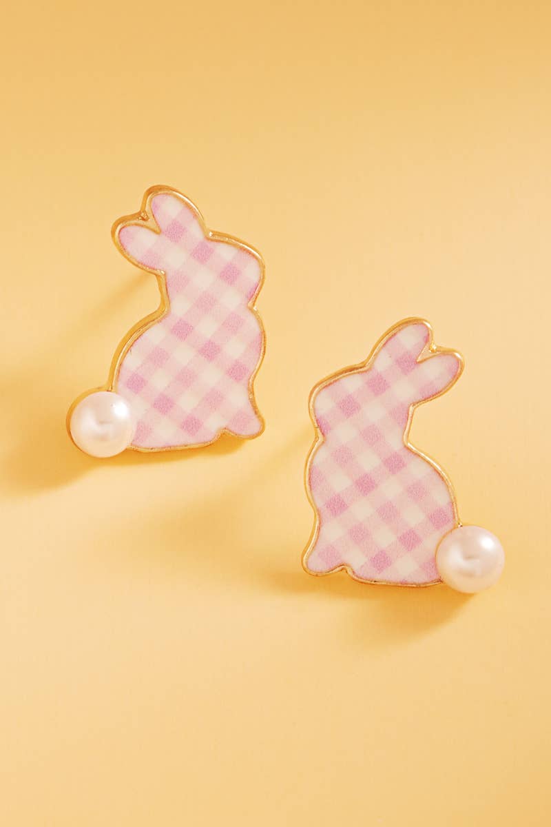 Designature New York - Wholesale Stud/Post Earrings - Easter Bunny Enamel Pattern Titanium Post Earrings16