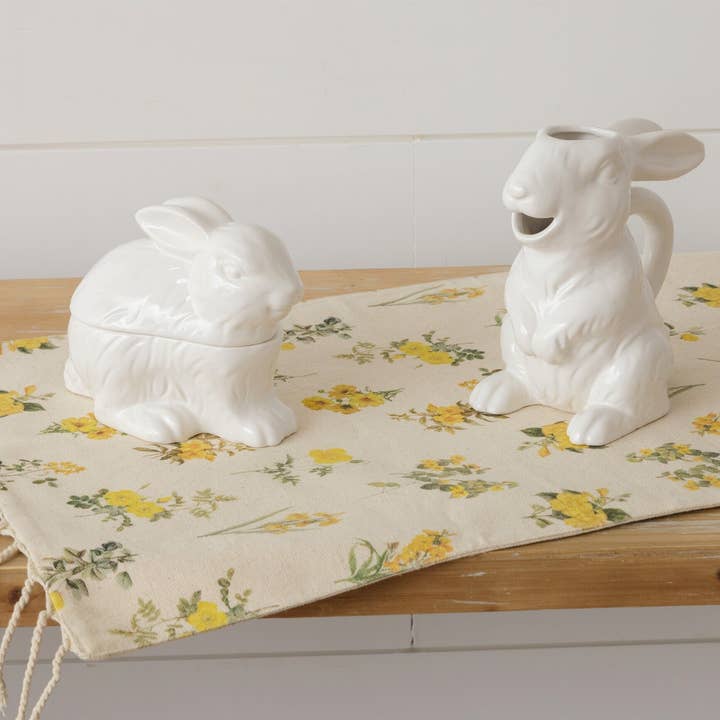 Rabbit Ceramic Sugar And Creamer Set (Pair) for wholesale by Audrey's Home & Gift