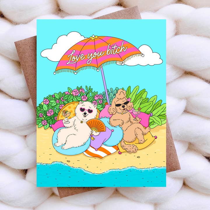 Amo-te, cabra! Cartão de Amizade Divertido / Cartão de Cão Atrevido por atacado de Top Hat and Monocle