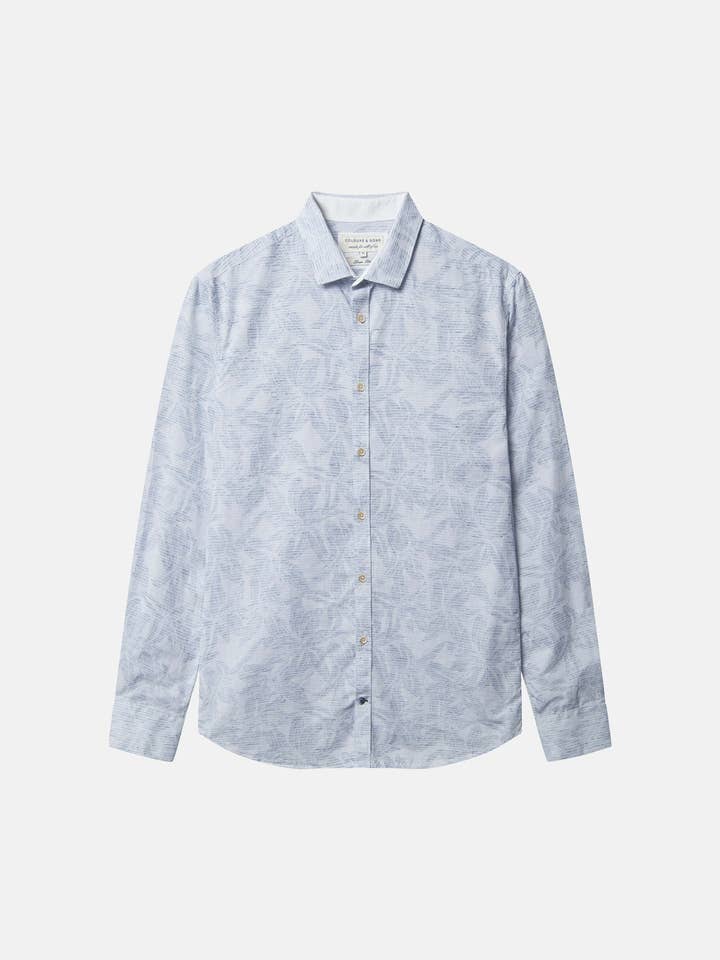 Camisa Blurred Linen - Blurred Orchids por atacado de COLOURS & SONS