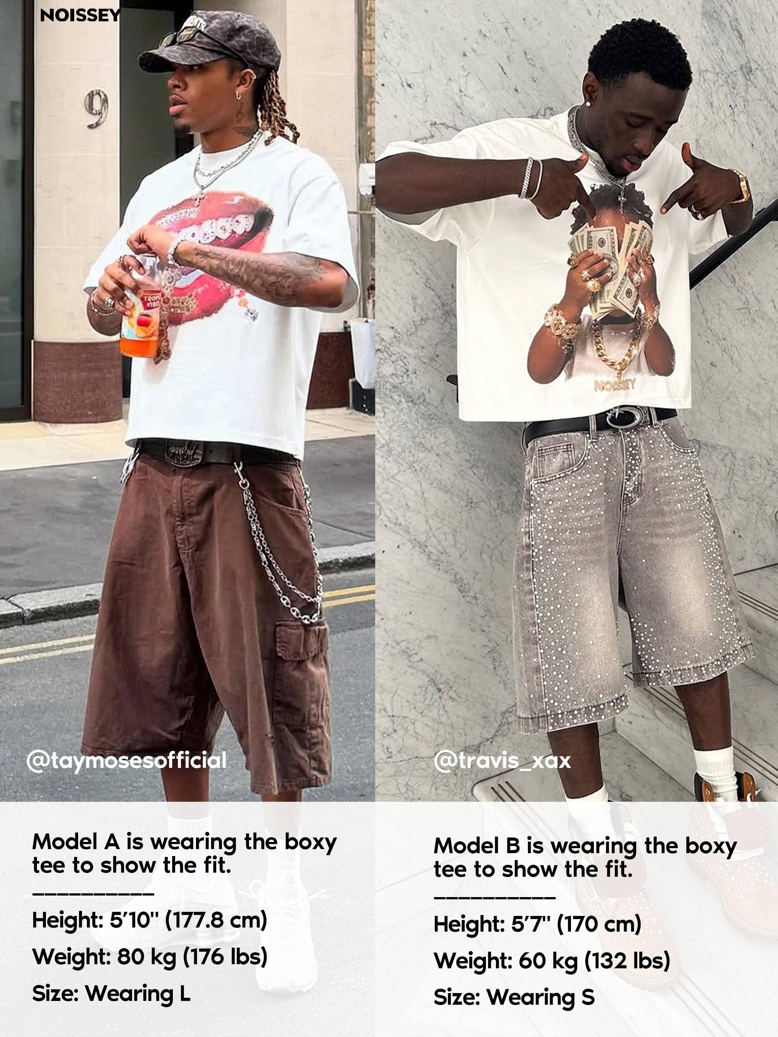 NOISSEY - Wholesale T-Shirt (Graphic) - Unisex - Boxy Oversized T-shirt with Hip-Hop Kid Covering Eyes Print7