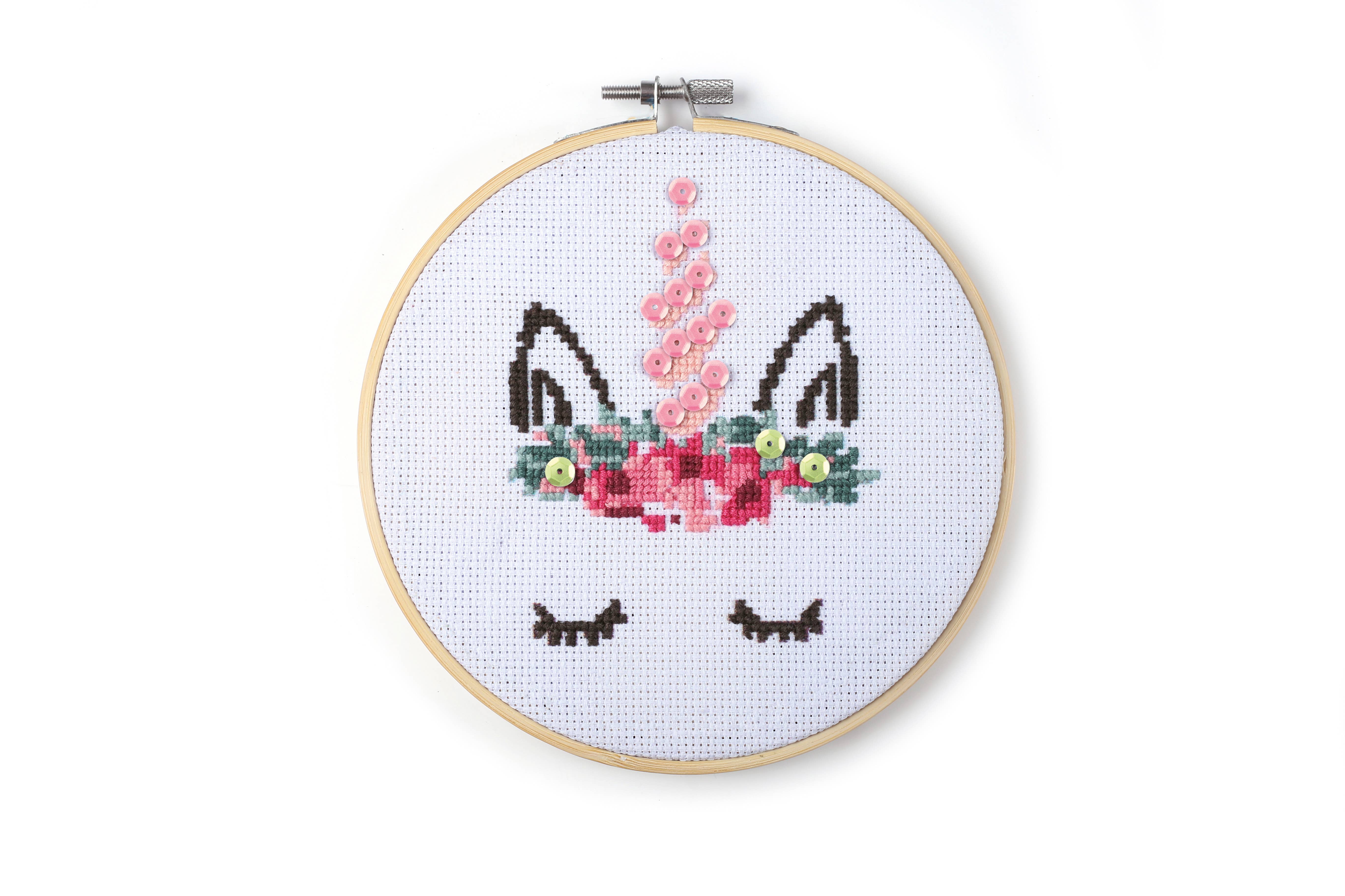 Graine Créative - Wholesale Yarn - UNICORN WOODEN EMBROIDERY DRUM KIT Ø 155mm2