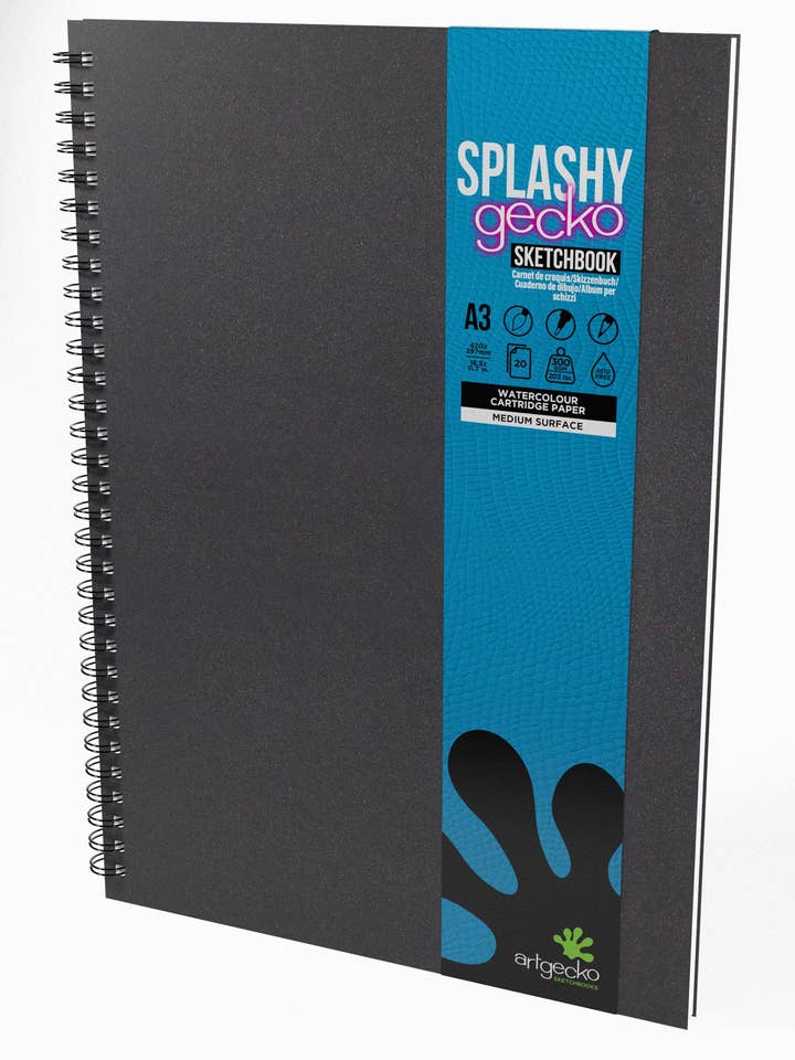 Album da disegno Splashy Watercolour A3 Portrait per la vendita all'ingrosso da parte di Artgecko Sketch
