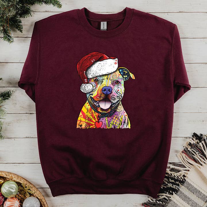 Artopia - Wholesale Graphic Sweatshirt - Women's - Christmas Pitbull Sweatshirt4