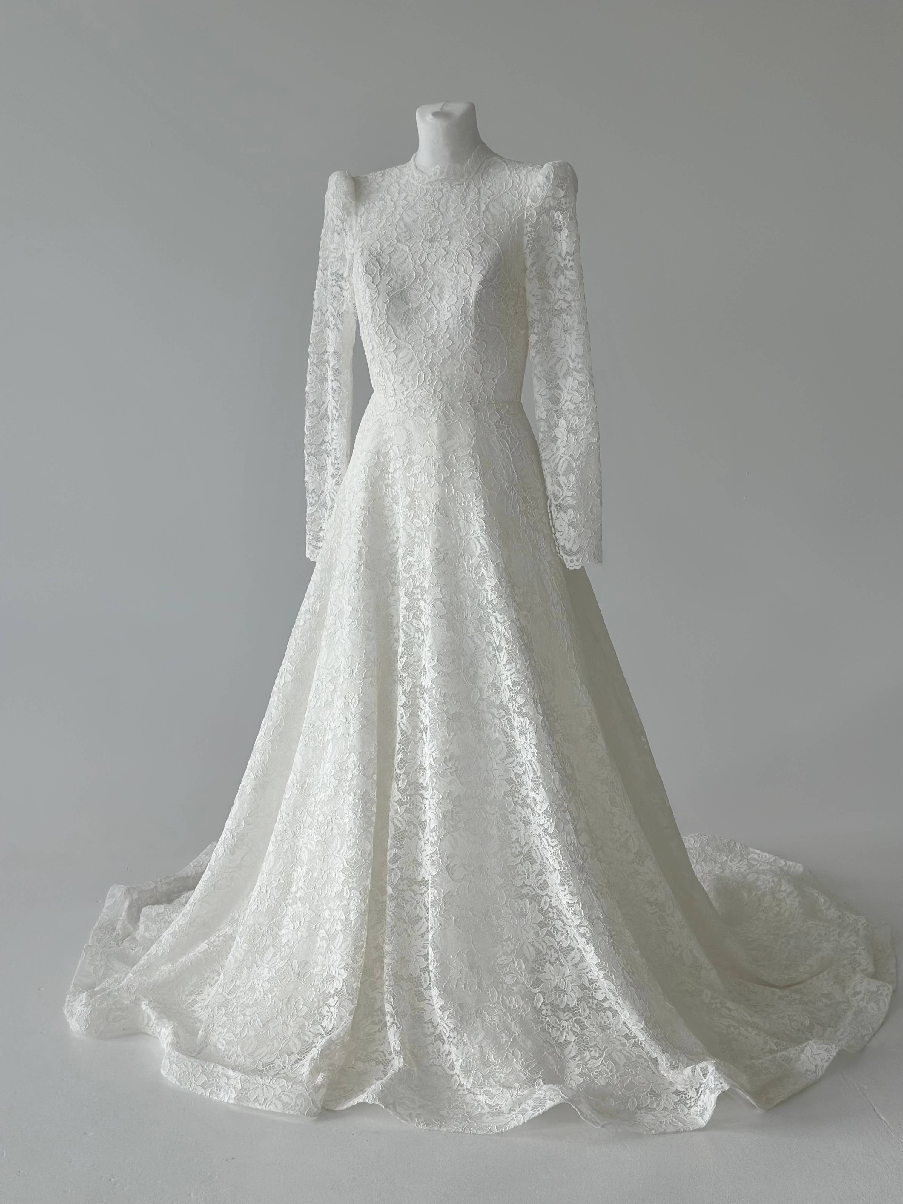 As Photo Enchanted Grace Vintage Lace Long-Sleeve Bridal Gown for wholesale on Faire0