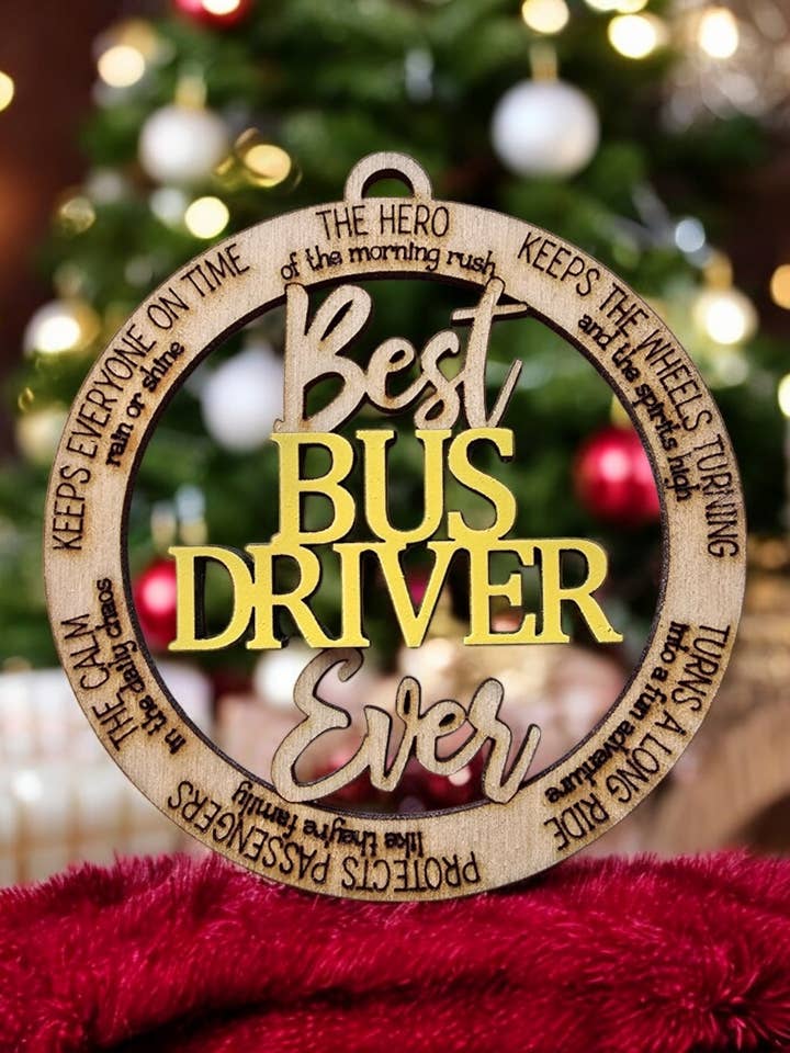 Bus Driver Wood Ornament for wholesale by Heart n Sol