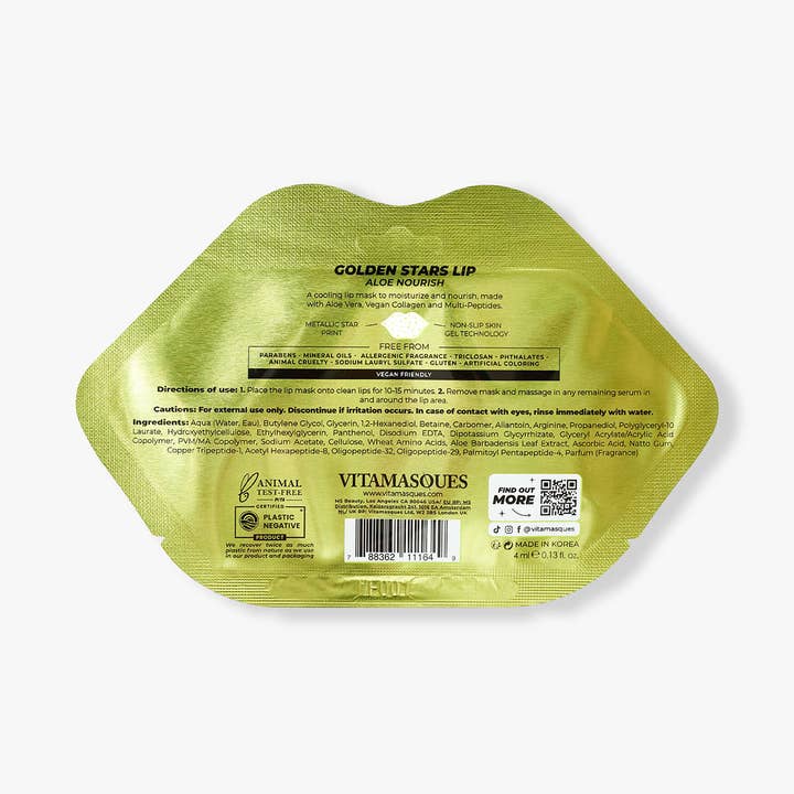 Vitamasques US - Wholesale Lip Treatment/Mask - Gold Star Lip Mask
5