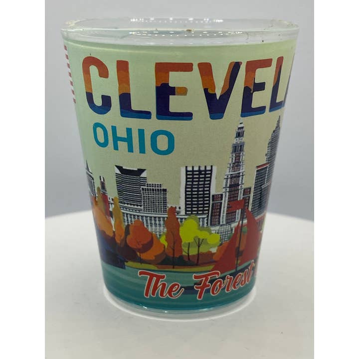 7 Star - Wholesale Shot Glass - "CLEVELAND" Ohio Shot Glass 2 oz