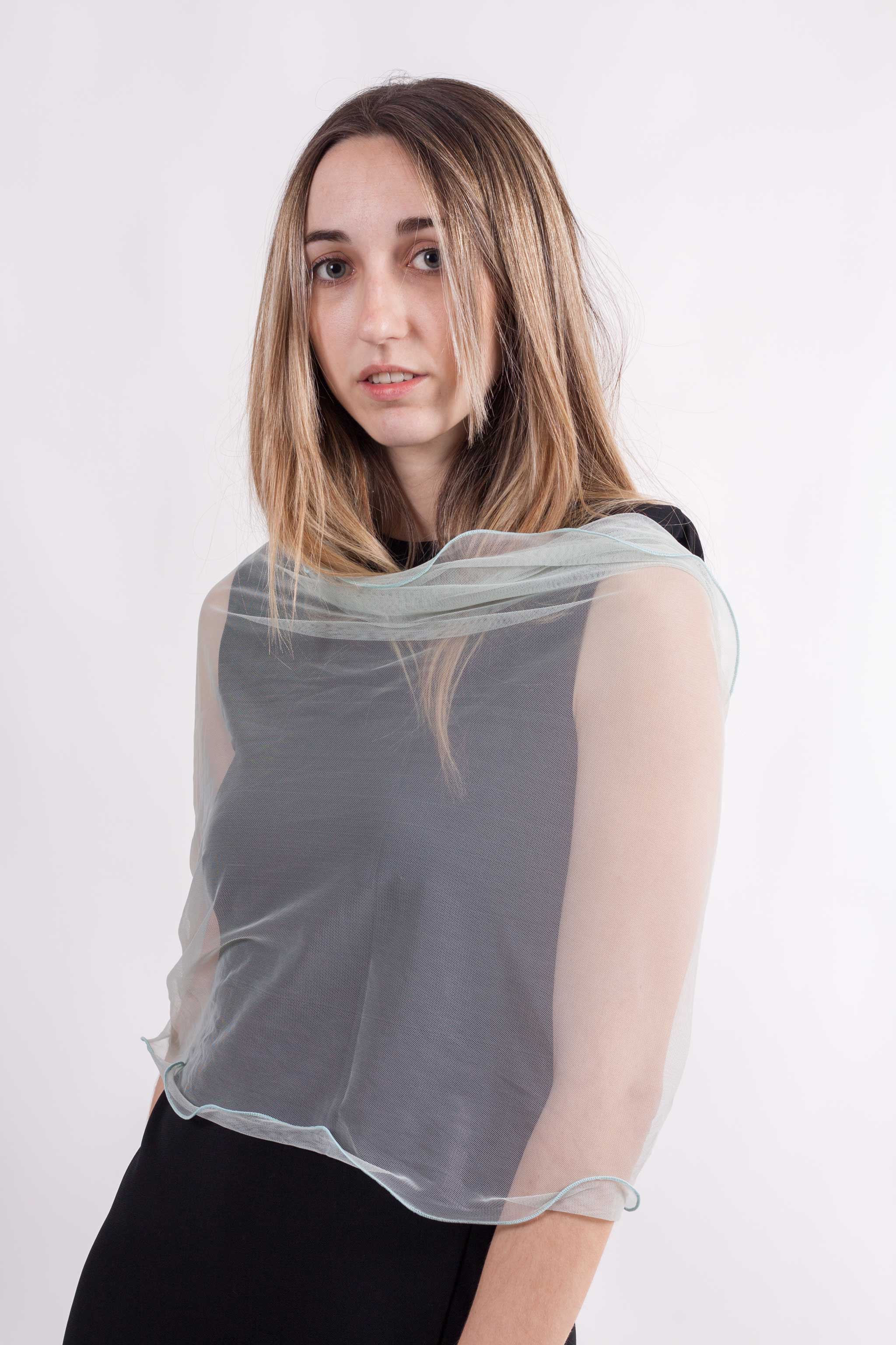 MR Complements - Vente Écharpe – femme - Châle en tulle grande taille aux bords ondulés23