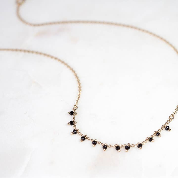 Delicate, elegant short necklace//minimalist jewelry, gilded with fine 1 micron gold/designer jewelry/French handmade creation for wholesale by Atelier Vivienne