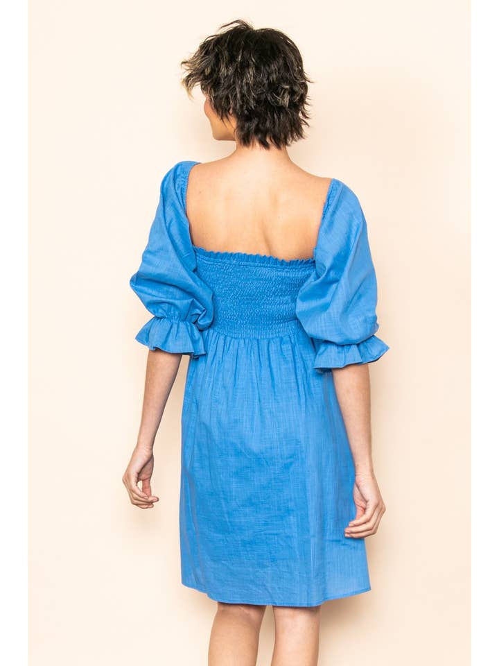 Elloh Collection - Wholesale Dress - Women's - On & Off Shoulder Linen Blended Dress with Lining