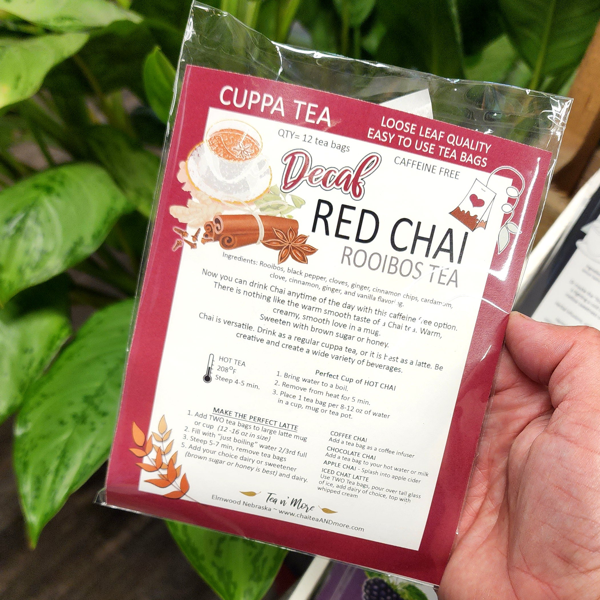 Tea n' More - Wholesale Tea Bags - Decaf Red Rooibos Chai -  CUPPA Tea Bags4
